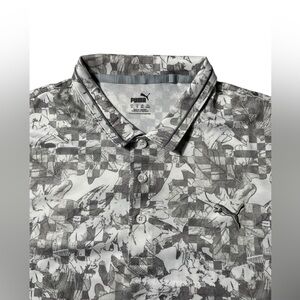 Puma Botanical Floral Tech Pique performance golf polo Shirt men’s size XL